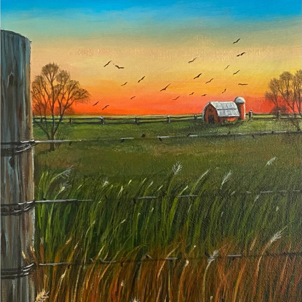 Hand crafted Art “Red Barn”